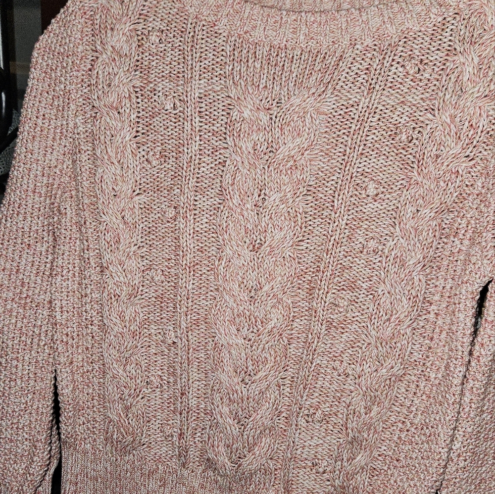 Women's “Gap for Good” Size l Pink Cotton Cable Knit Sweater